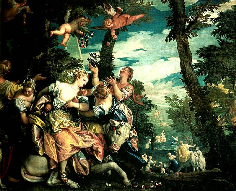 rape of europa venice, ducal palace,, Paolo  Veronese
